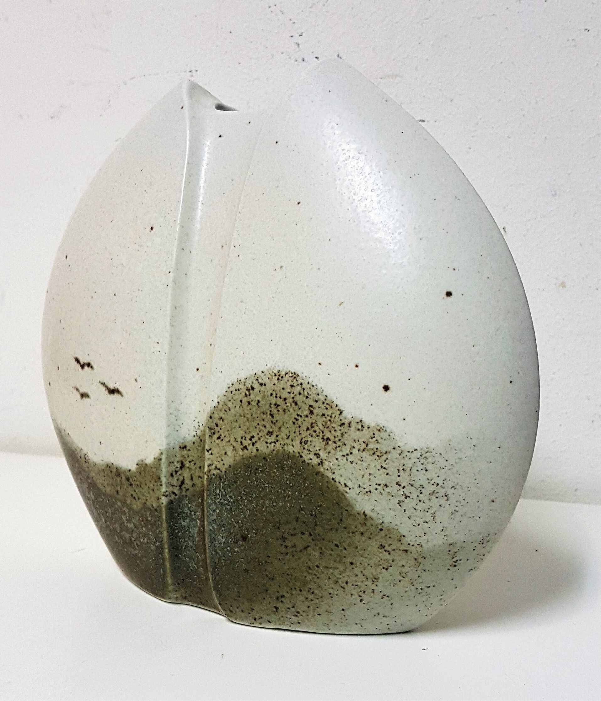 Virebent porcelain art deco vase with a misty landscape
