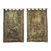 Paire de tapisserie murale XXème décor animalier