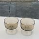 6 glasses of champagne two-tone brown and transparent vintage 1970