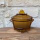 Amber glass bonbonnière with lid