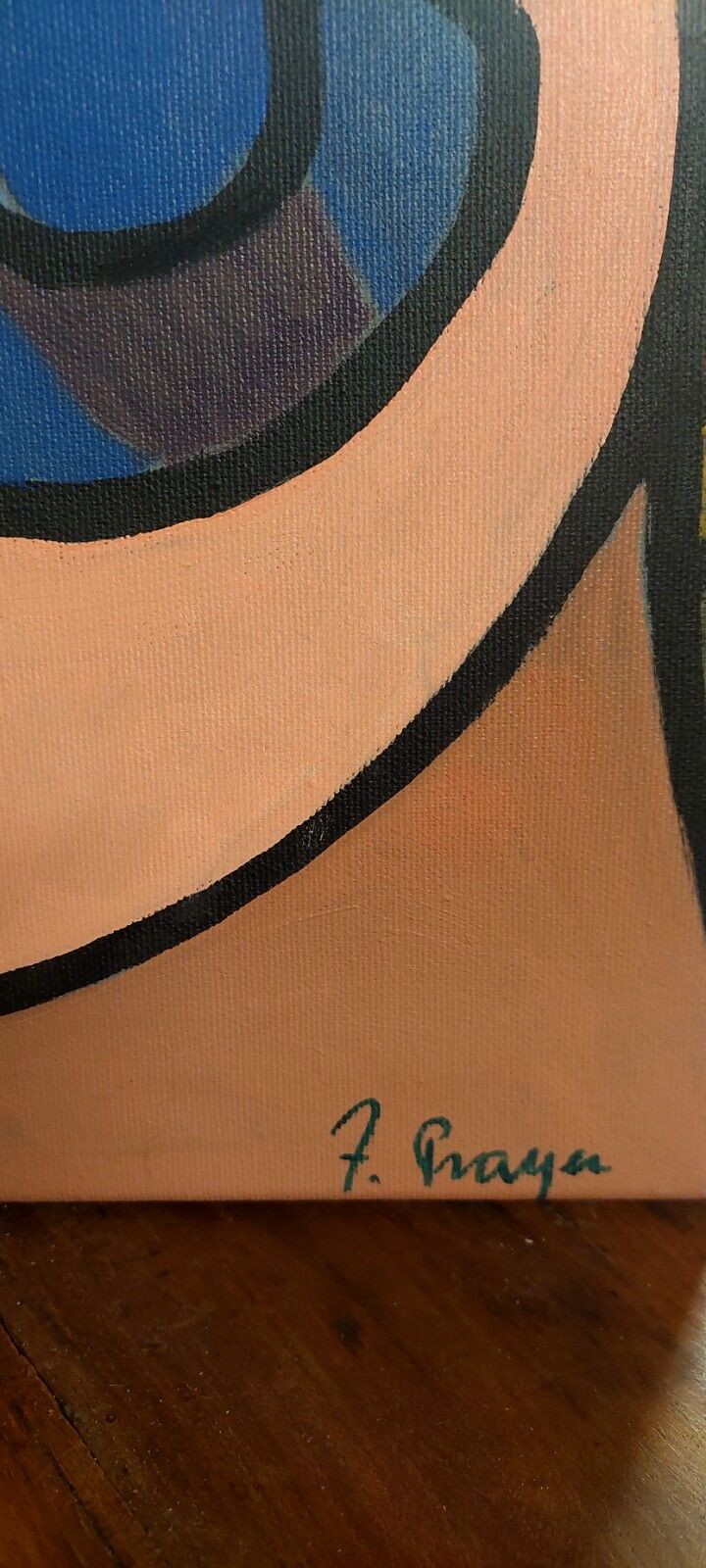 Oil painting on canvas "Breakfast on the Terrace" by Franco Prayer (1924) 58 x 48 cm