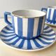 Set of 3 FOX TROTT coffee cups from Sarreguemines, 1930s, Art Deco service.