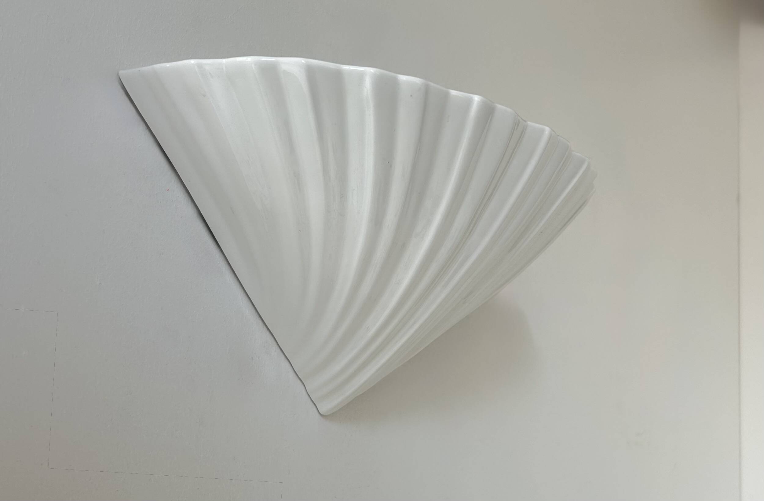 Vintage porcelain shell wall lamp, France 1970