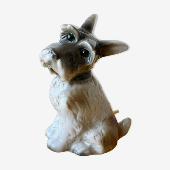 Fox Terrier lamp in vintage porcelain