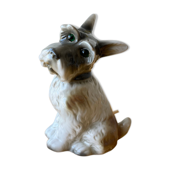 Lampe Fox Terrier en porcelaine vintage
