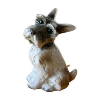 Fox Terrier lamp in vintage porcelain