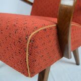 Curved wooden armchair from Ton 1960