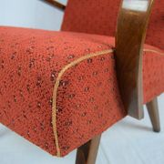 Curved wooden armchair from Ton 1960