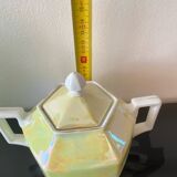 Sucrier art deco vintage jaune irisé