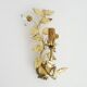 Vintage Italian gold wall sconce with glass flowers, 1970s