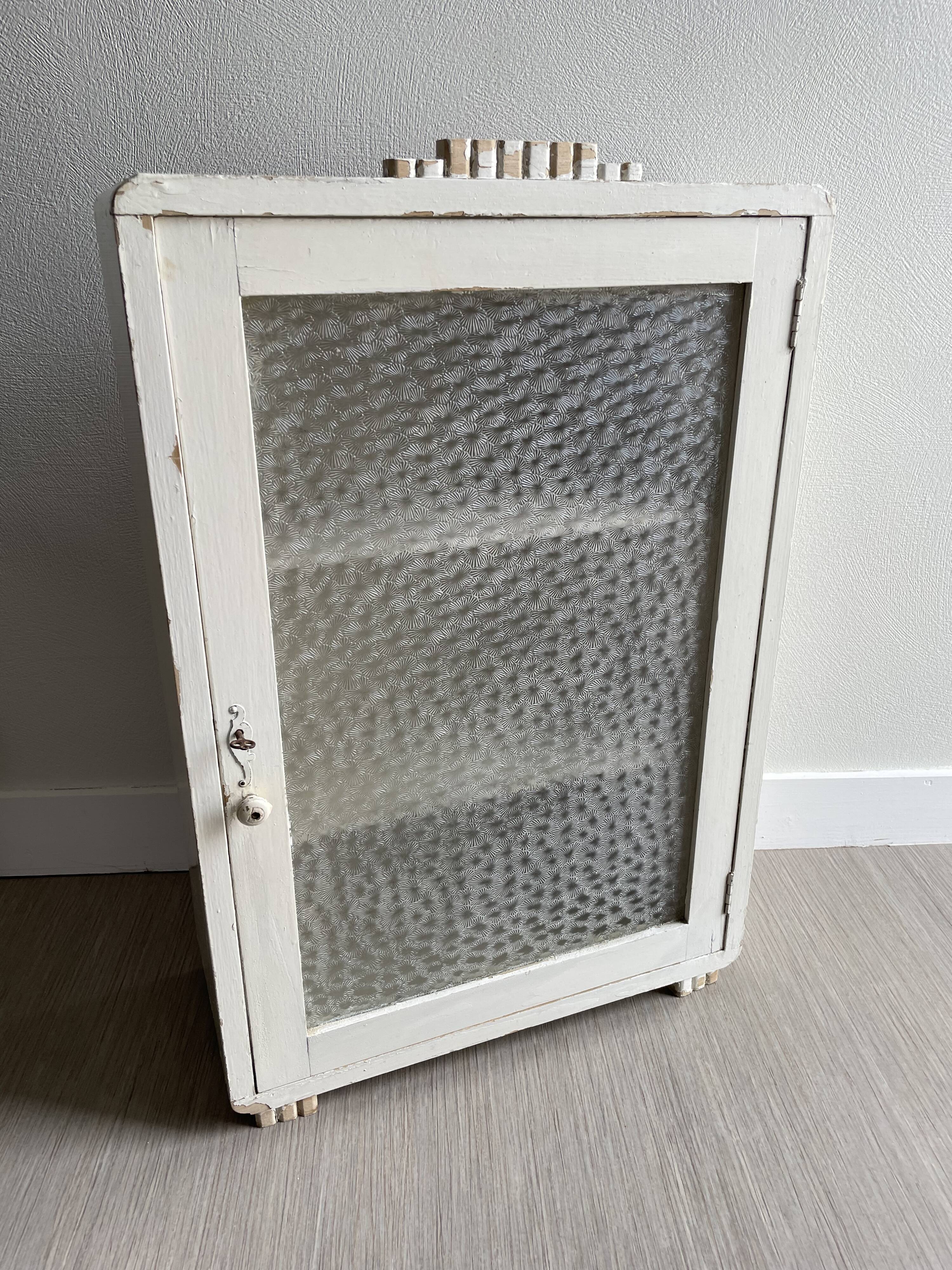 Bathroom cabinet pharmacy patinated wood