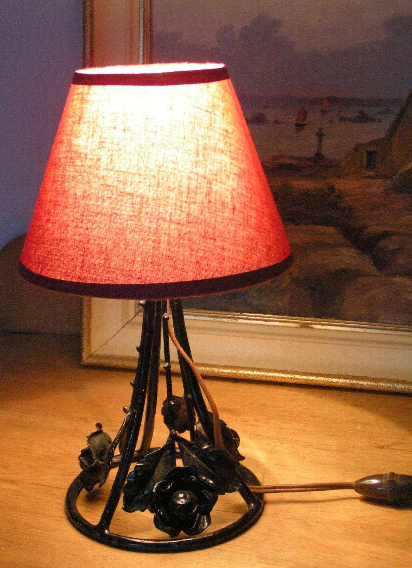 Art deco wrought iron lamp