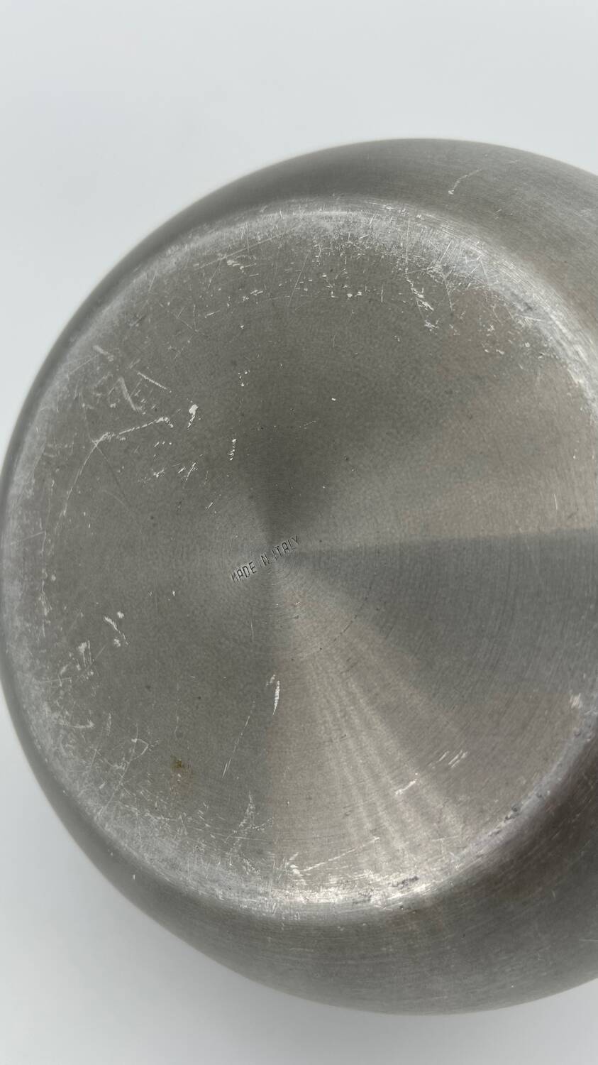 Brushed aluminum pear-shaped ice bucket