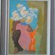 Still life painting - vase with flowers - dated 1972 signed - oil on panel