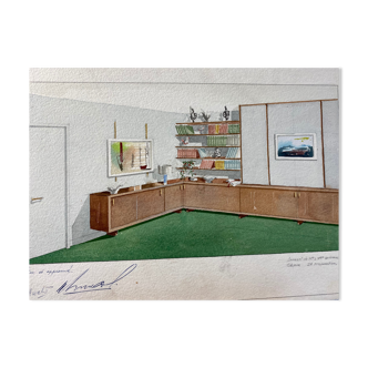 Interior designer study 60s - Jean PRUD'HOMME-BÉNÉ