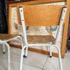 Pair of children's school chairs in wood and metal