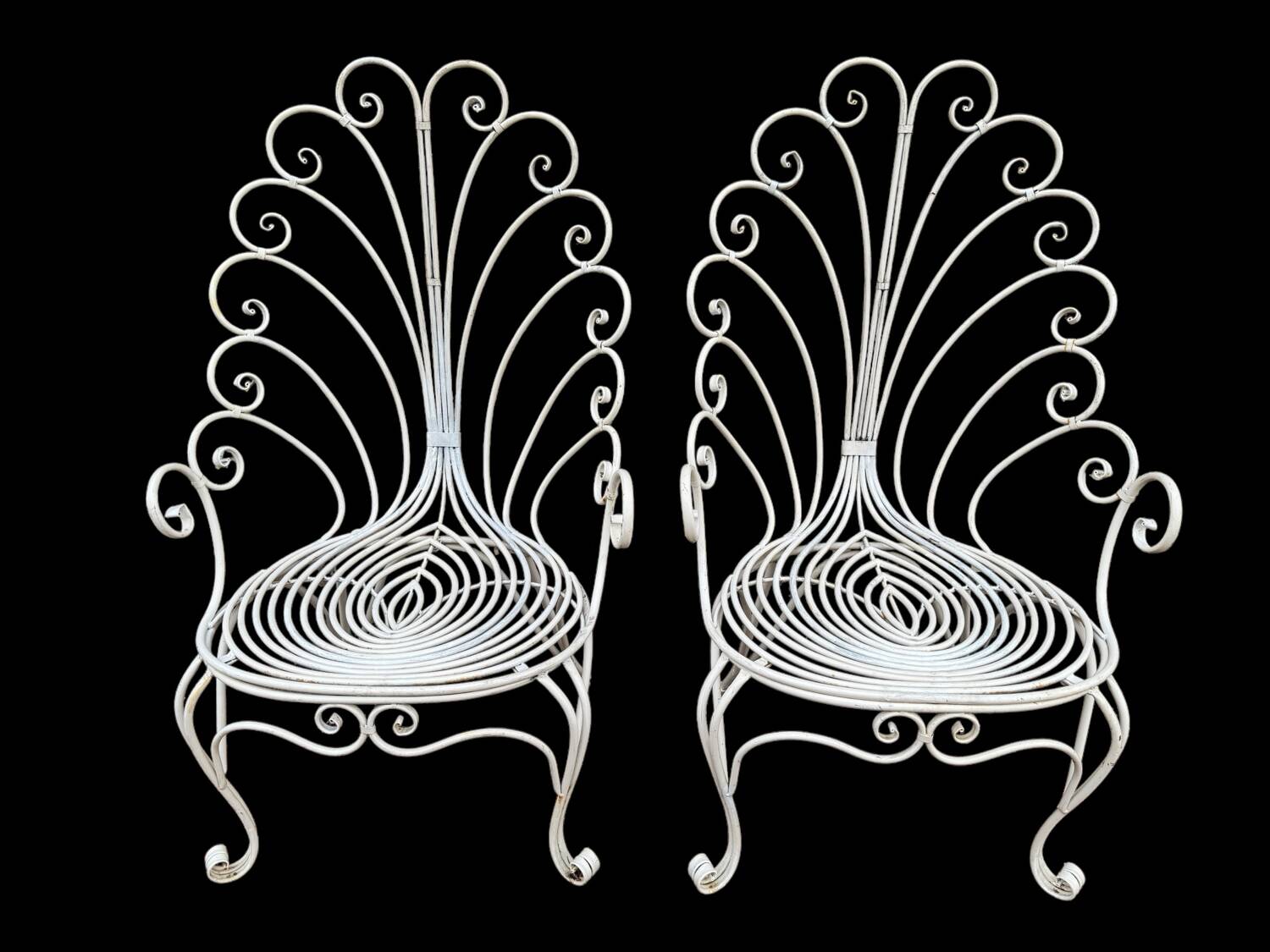 Set of 2 Provencal wrought iron armchairs from the 60s