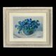 Table Painting on cardboard still life bouquet Maurice Catau Nancy 1954