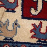 Vintage caucasian kazak handmade carpet 122cm x 185cm 1970s, 1c521