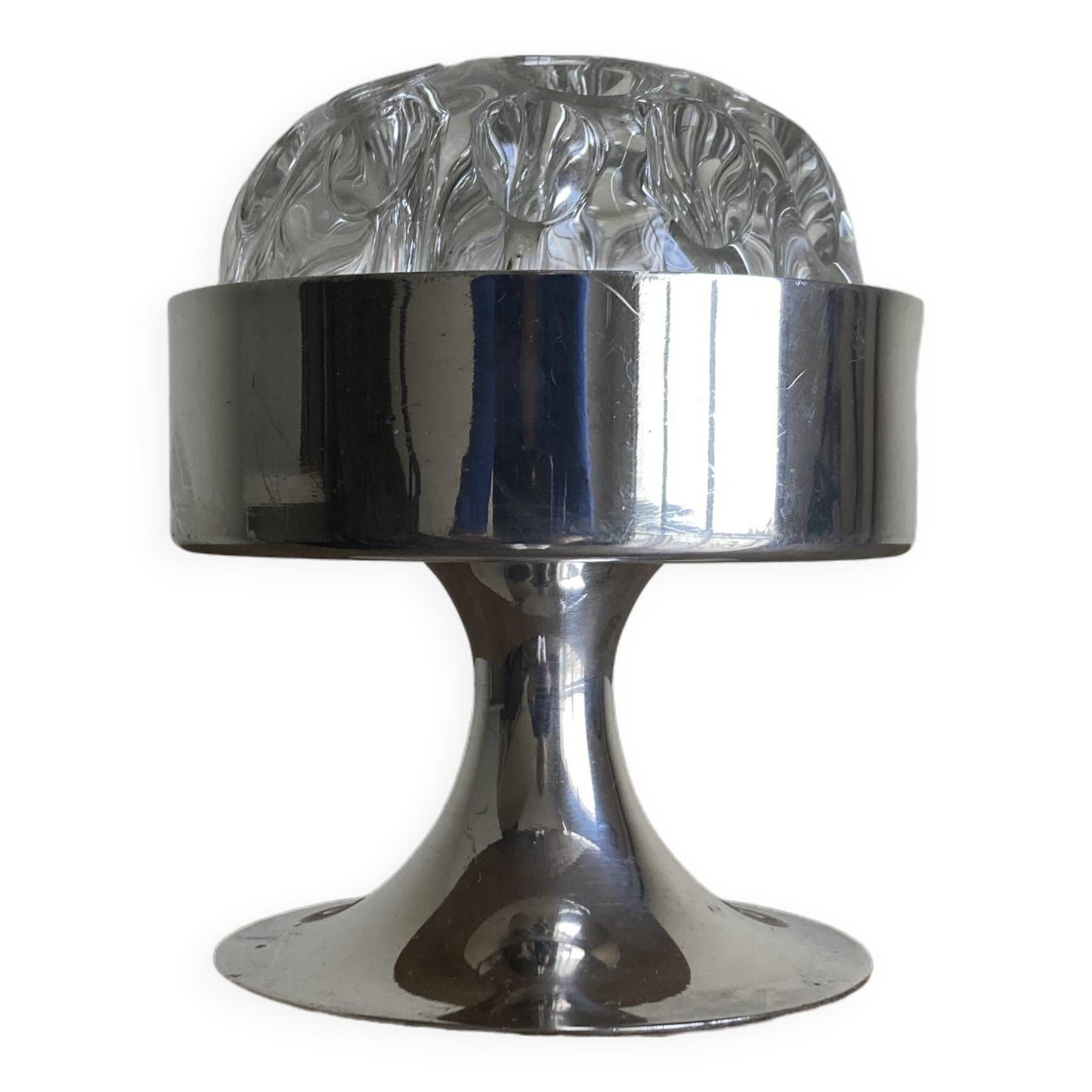 Tulip foot flower spade 1970 in silver metal