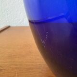 Vase verre soufflé cobalt Art Déco