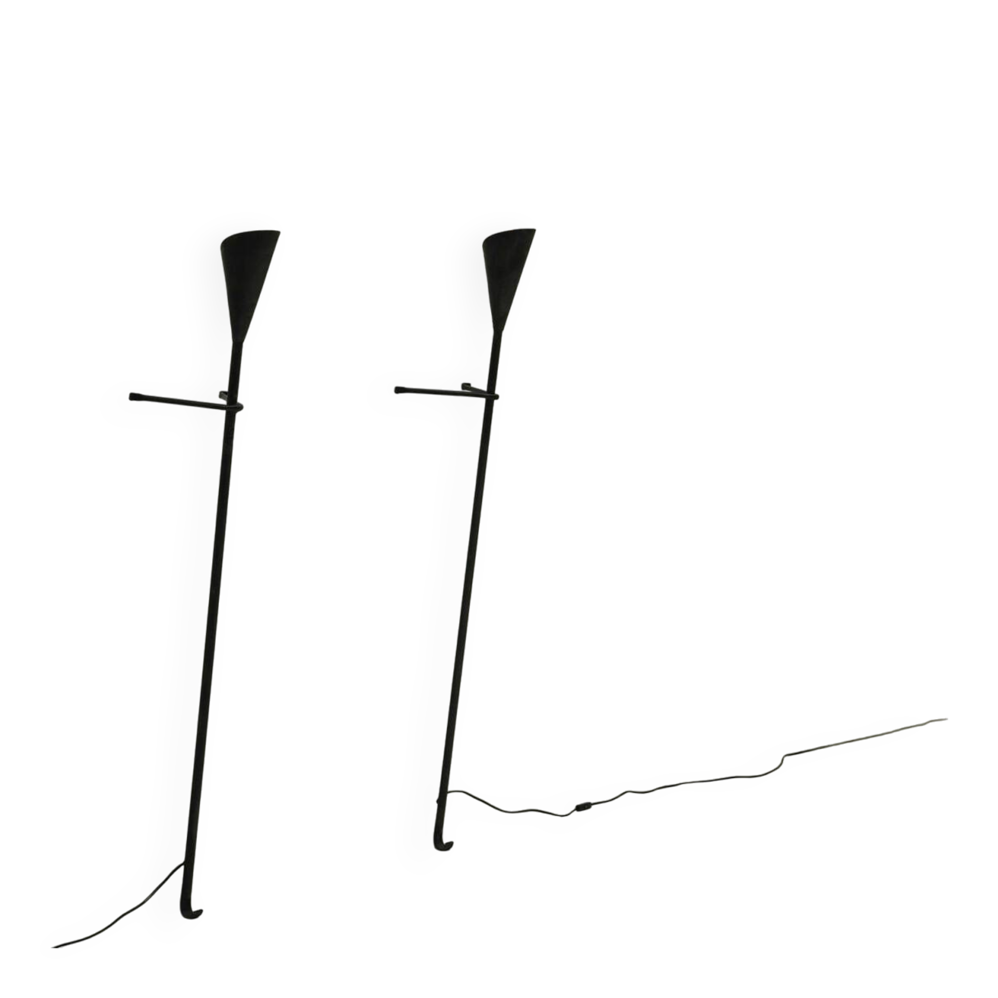 Set of 2 brutalist wall / floor lamps, 1980s The Netherlands.