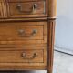 18th-century antique chest of drawers from the Louis XVI period in blonde walnut.