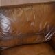 Hand-dyed leather vintage-style sofa