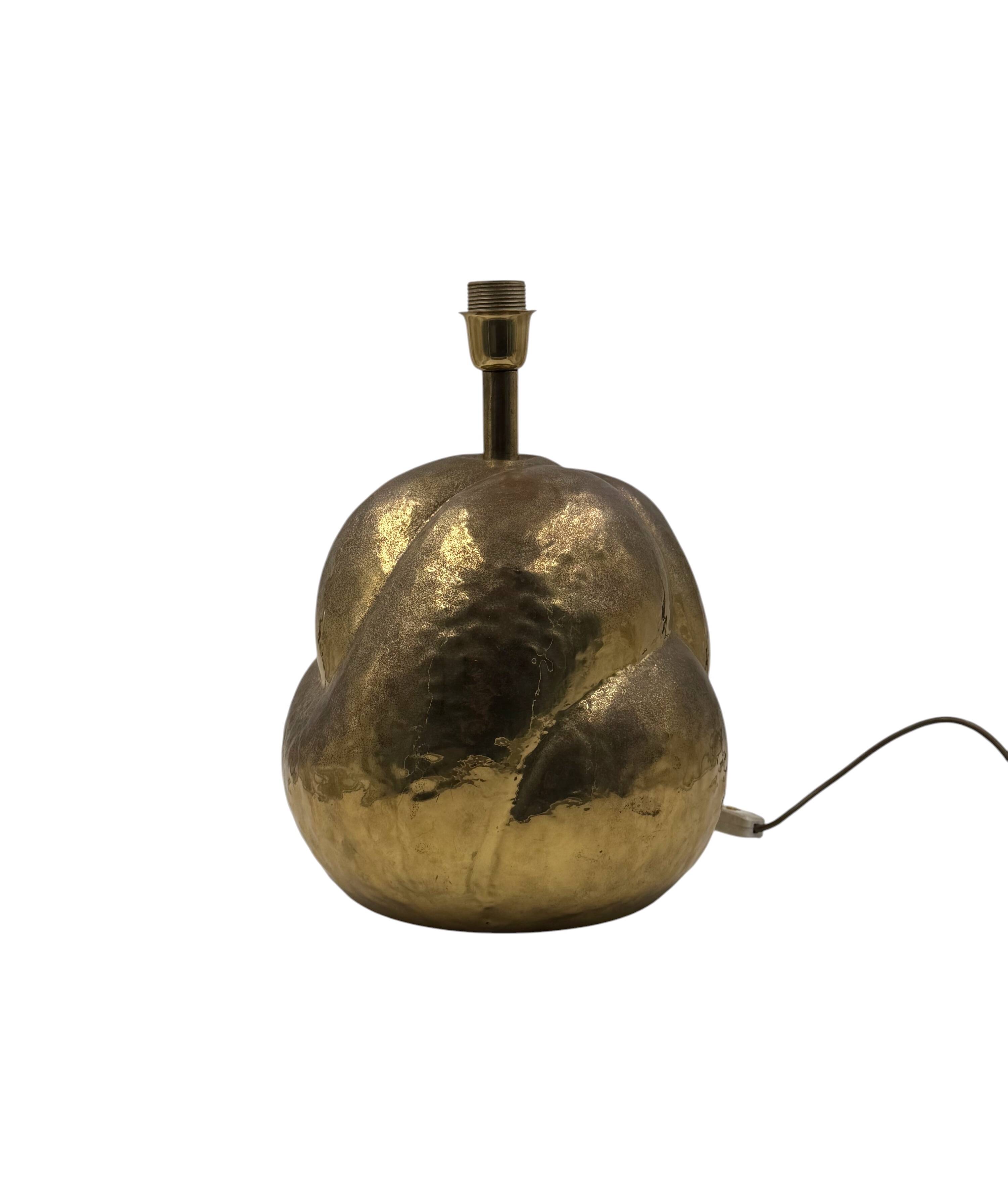 Organic modern brass table Lamp, Tommaso Barbi Italy 1970