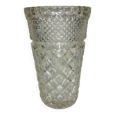 Vase en verre moulé pressé vintage