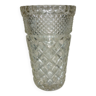 Vintage pressed molded glass vase