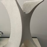 white vase Sculptural Wave -Ceramic - Roberto Rigon - Italy - 1960-70