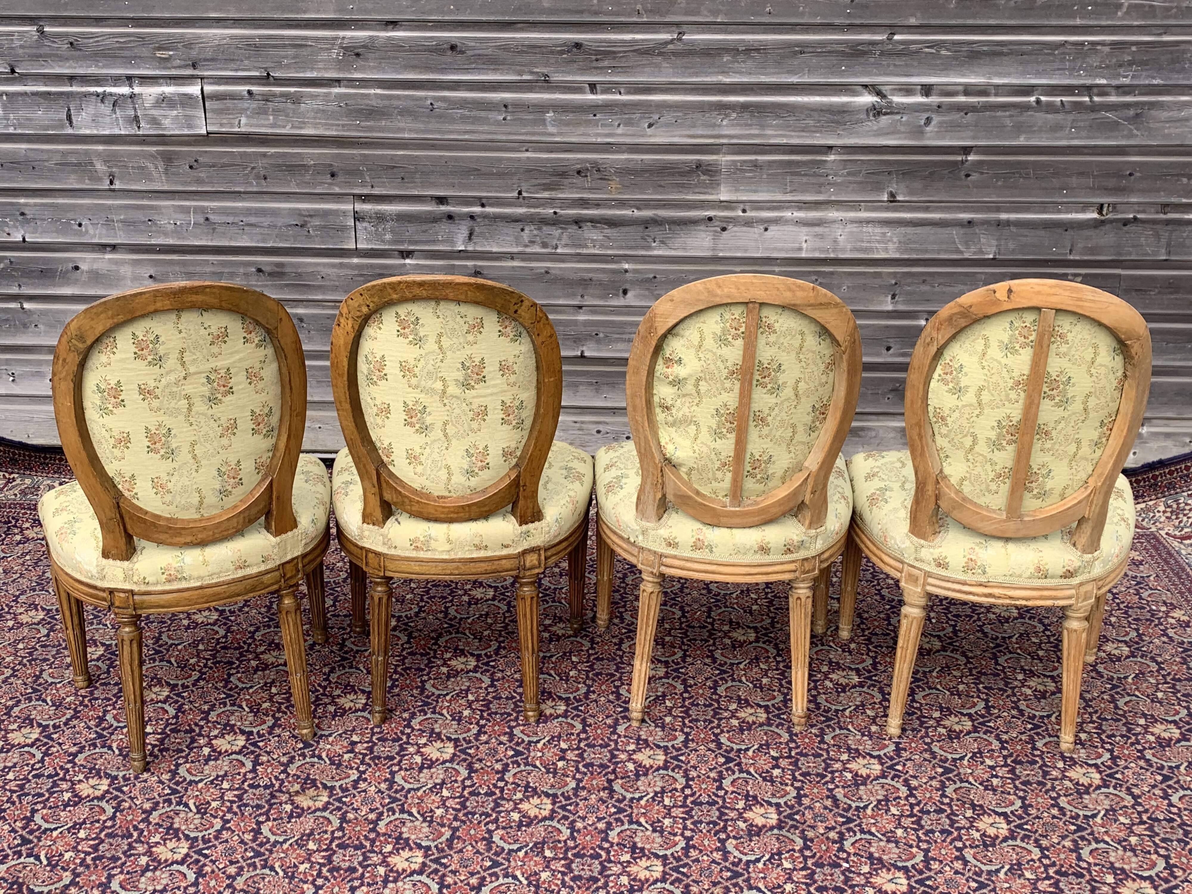 Set of four chairs stamped louis XVI period