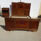 Art Deco bedside in solid walnut and walnut bramble, 1930's