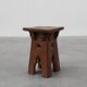 Tabouret bas en bois sculpté français du milieu du XIXe siècle de style gothique
