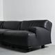 Modular canapé Fiandra in black leather, Vico Magistretti, Cassina, around 1980.