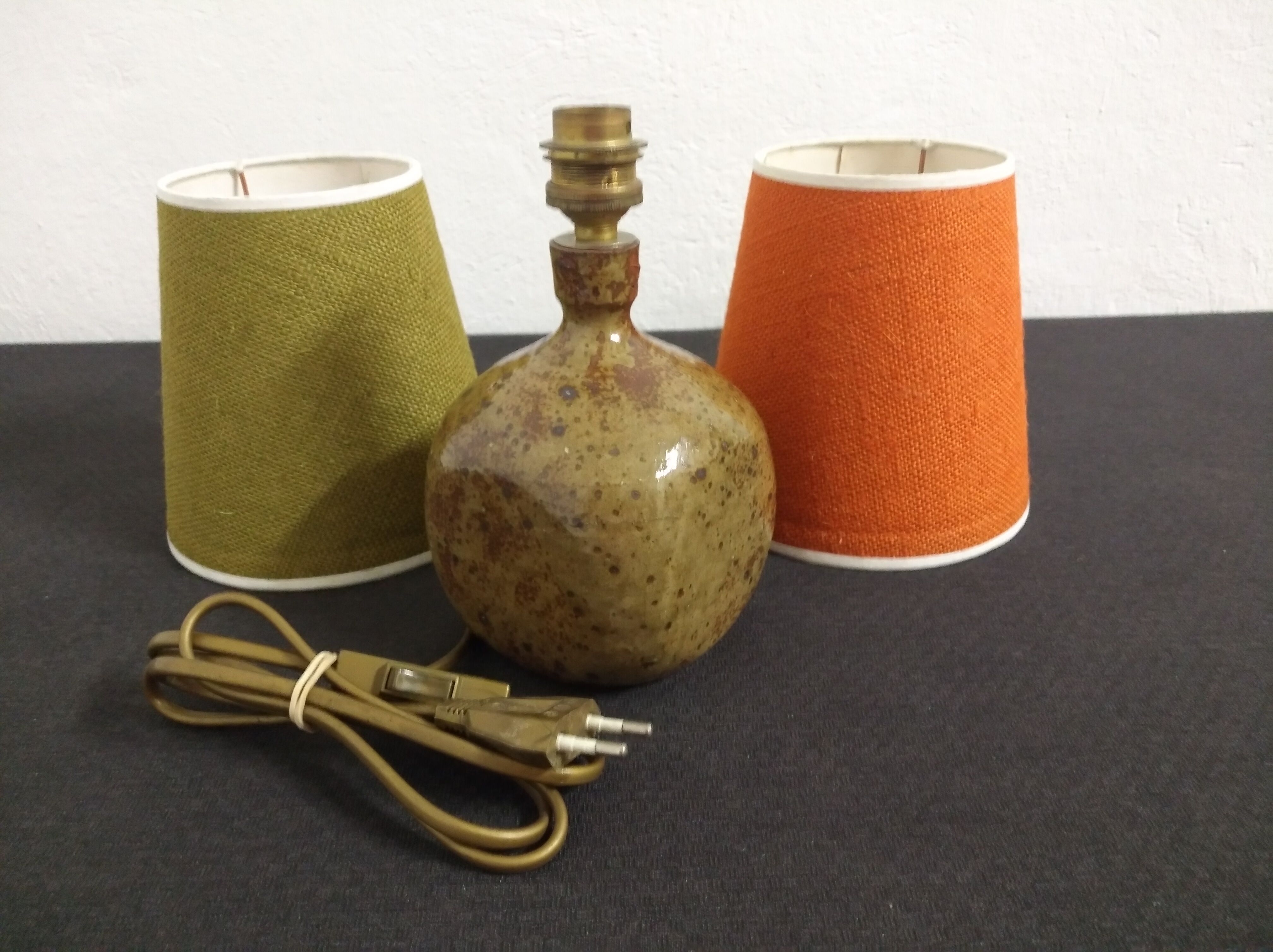 60s/70s sandstone bedside lamp