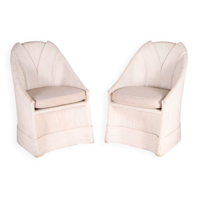 Paire de fauteuils en rotin par Betty Cobonpue