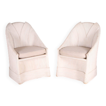 Paire de fauteuils en rotin par Betty Cobonpue