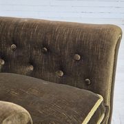 1950s, Scandinavian armchair, green furniture velour, ash wood.