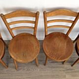 Set of 4 Baumann bistro chairs – model “Le Marais” – light wood