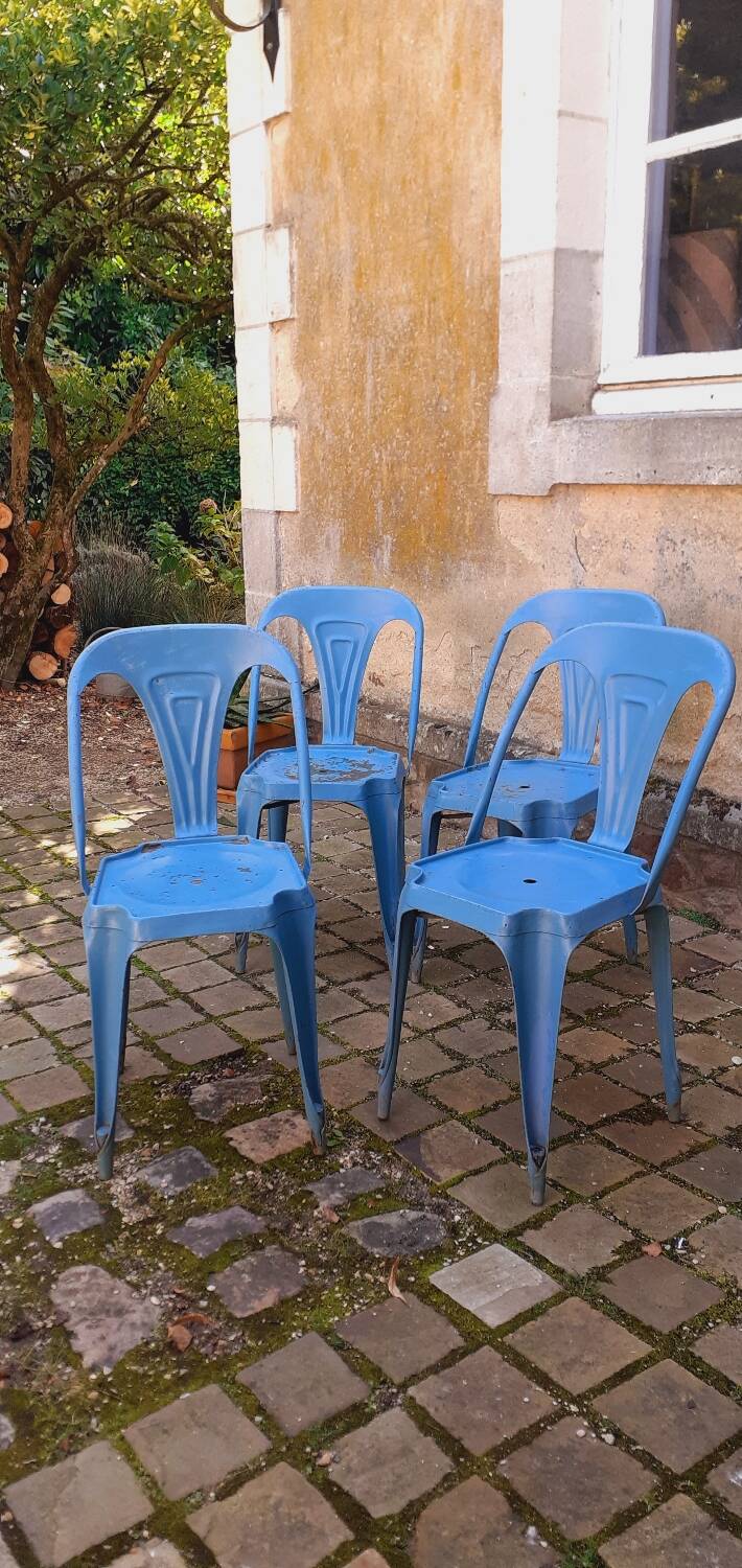 4 industrial chairs from the 50s, Multipl's brand, by Joseph Mathieu