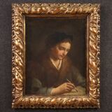Antique Italian portrait painting from the 17th century