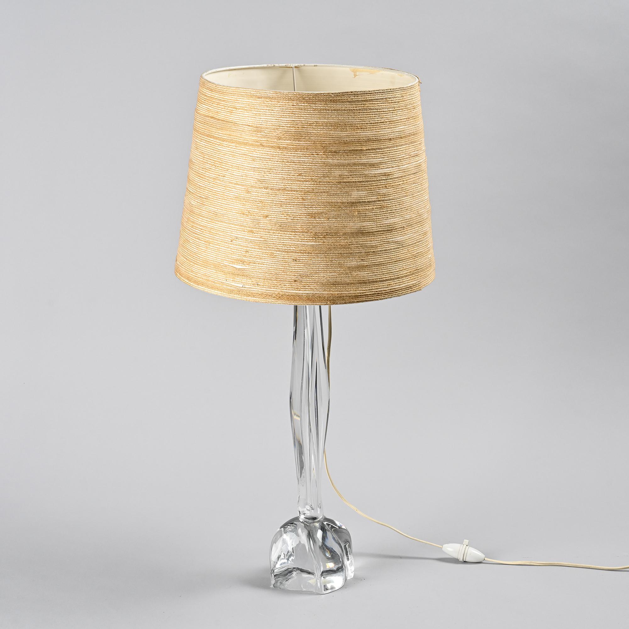 Crystal table lamp by Daum, France, 1970s
