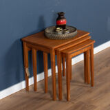 Retro teak 1960s mid century nest of 3 side coffee tables