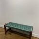 Bench in blue-green woven walnut
