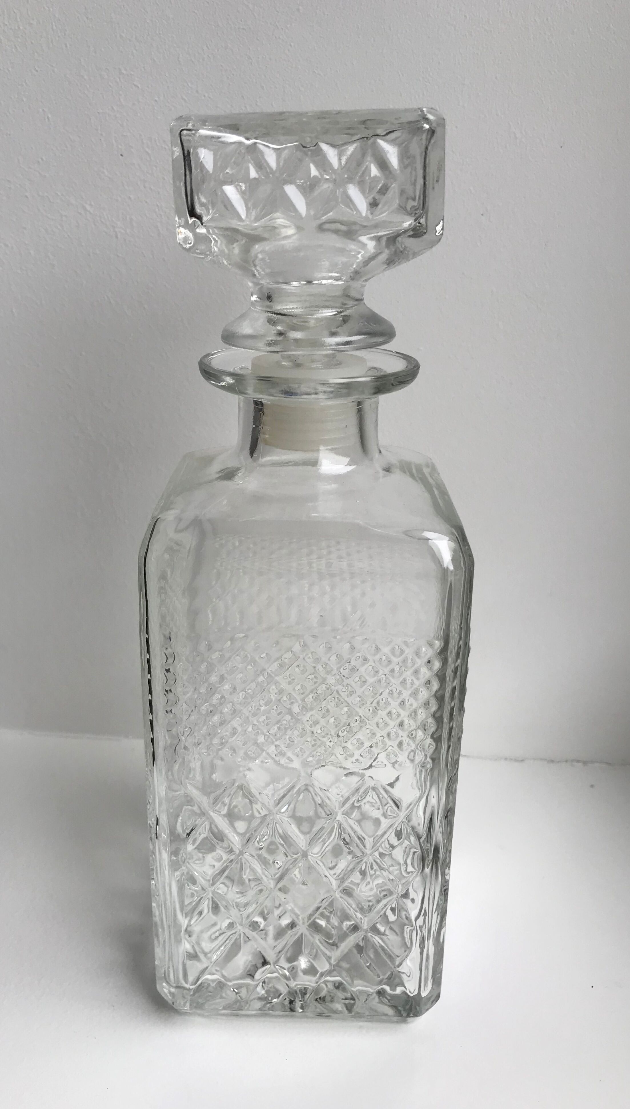 70s glass whiskey decanter
