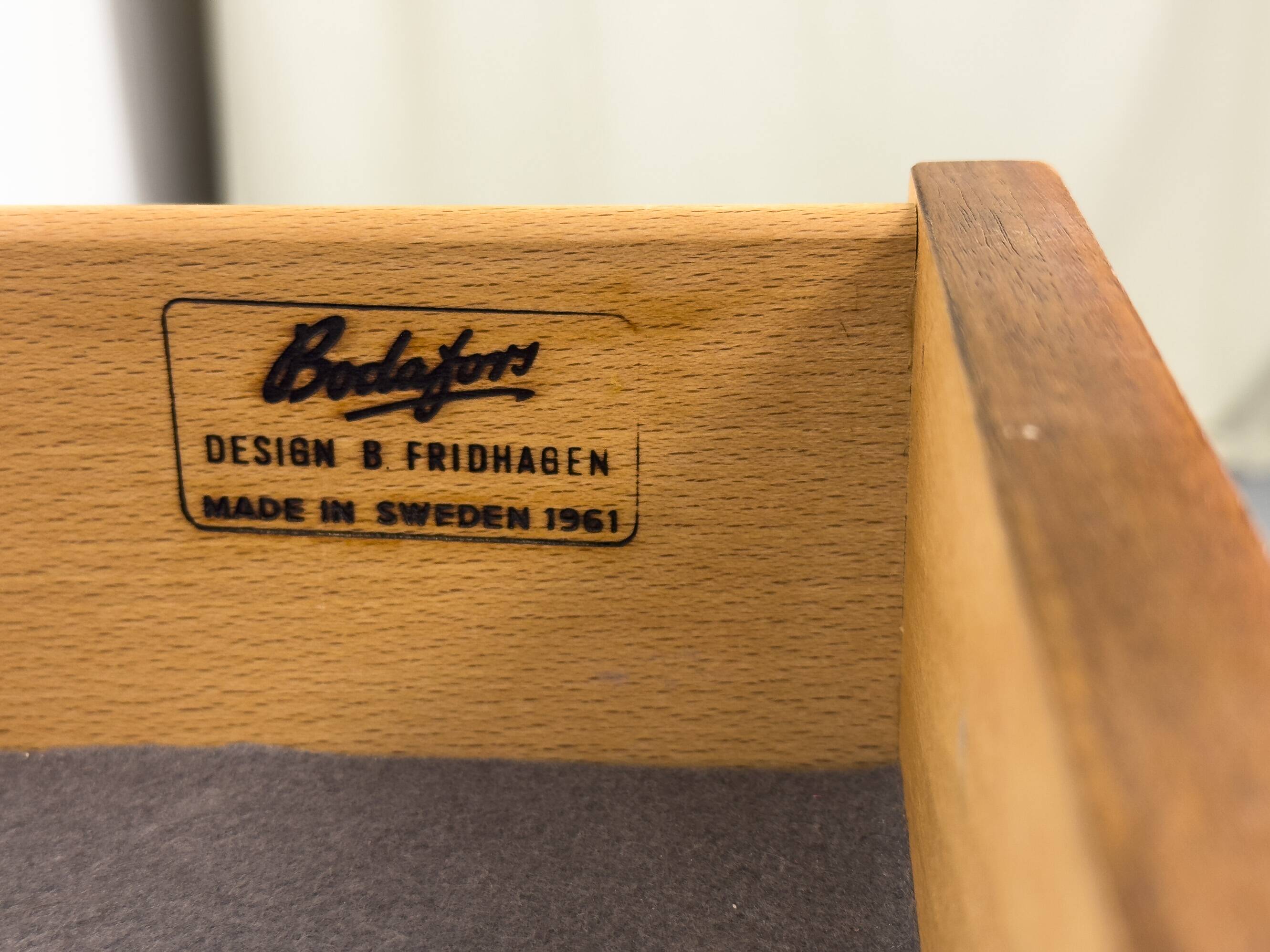 Walnut Sideboard with Drawers by Bertil Fridhagen for Bodafors, 1961