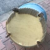 Blue velvet toad armchair