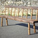 Large vintage wooden bench, old wooden bench, handcrafted bench, brutalist, entrance hall